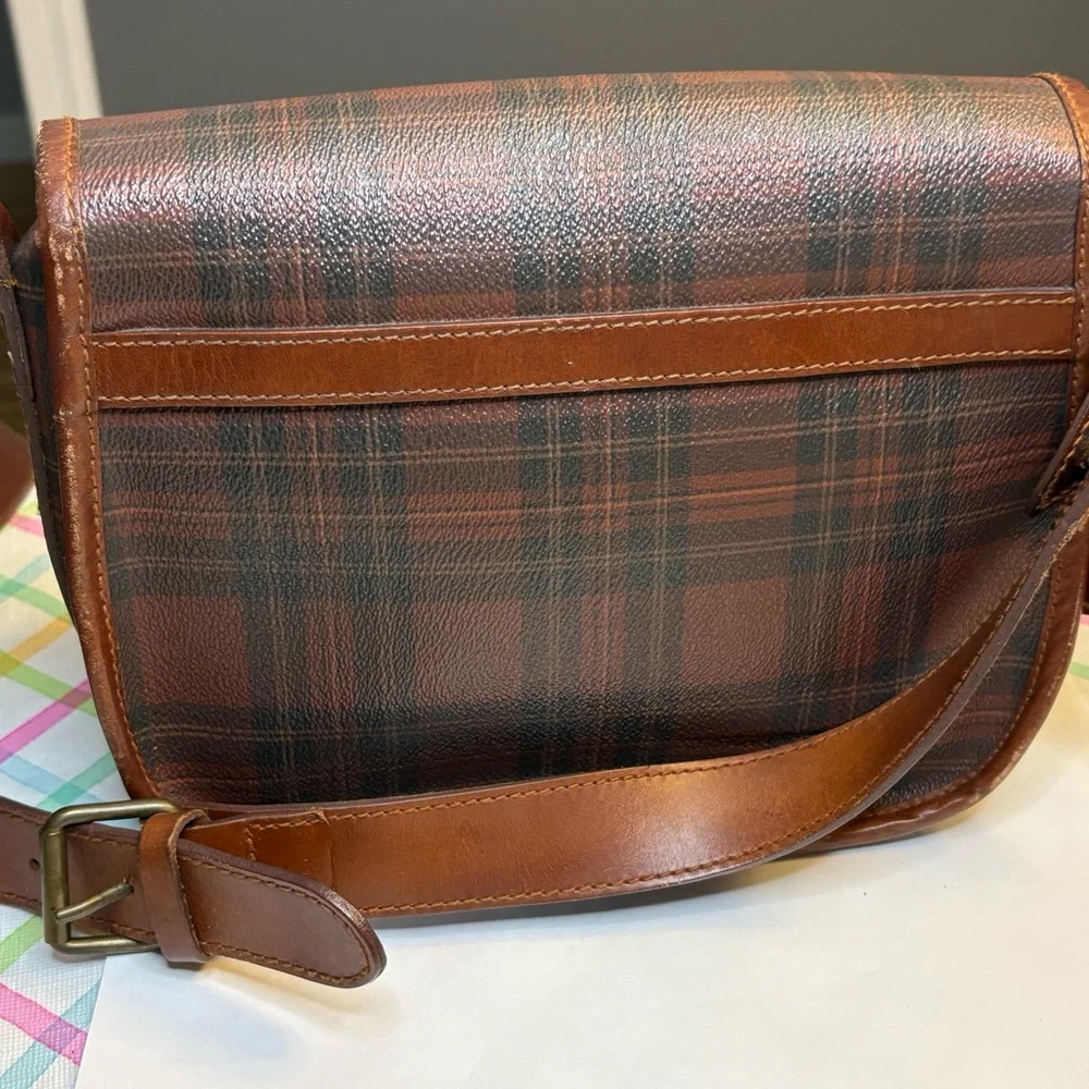 Ralph Lauren vintage Brown and Black Checkered Crossbody Bag - Picture 2 of 6